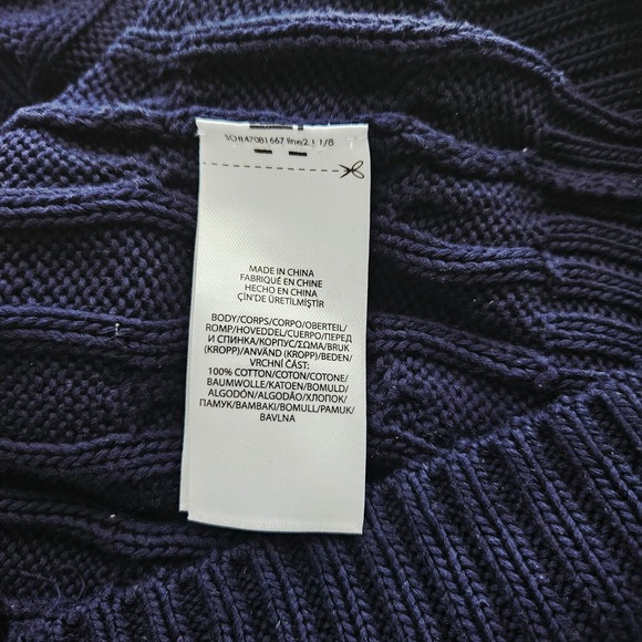 Polo Ralph Lauren Womens Cable Knit Beaded Logo Crewneck Sweater Size L - Picture 7 of 11